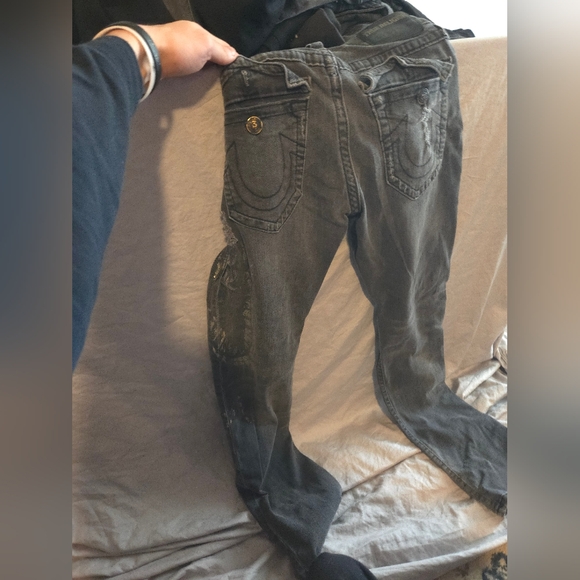 True religion punk ripped punk jeans Ricky cobra